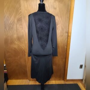 Elegant Black Dress with Sheer Spiderweb Detail